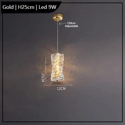 Lustre Led cristal K9 de luxeuspendu | Marco Lucetti Or H25cm / Lumière chaude 3000K