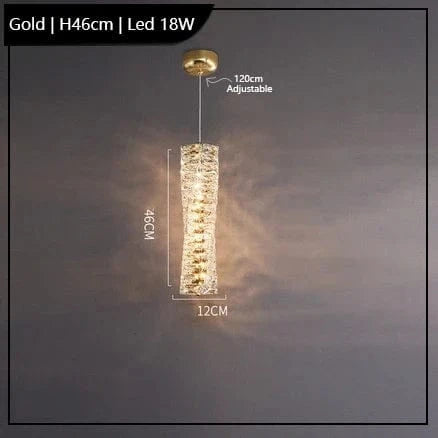 Lustre Led cristal K9 de luxeuspendu | Marco Lucetti Or H46cm / Lumière froide 6000K