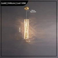 Lustre Led cristal K9 de luxeuspendu | Marco Lucetti Or H46cm / Lumière froide 6000K