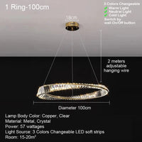 Lustre LED Cristal Luxe Moderne Design | Marco Lucetti Diamètre 100cm