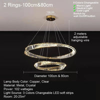 Lustre LED Cristal Luxe Moderne Design | Marco Lucetti P100cm P80cm