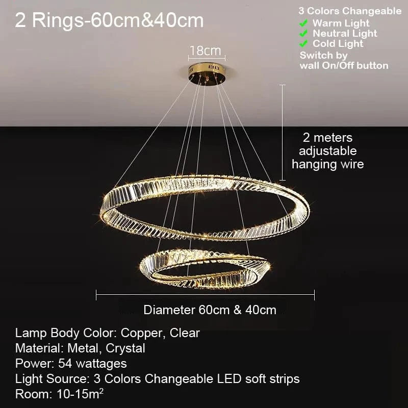 Lustre LED Cristal Luxe Moderne Design | Marco Lucetti P60cm P40cm