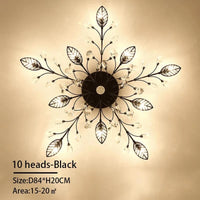  Lustre LED Cristal Moderne Nordique pour Salon Salle à Manger | Marco Lucetti 10 têtes-Noir / 3 couleurs