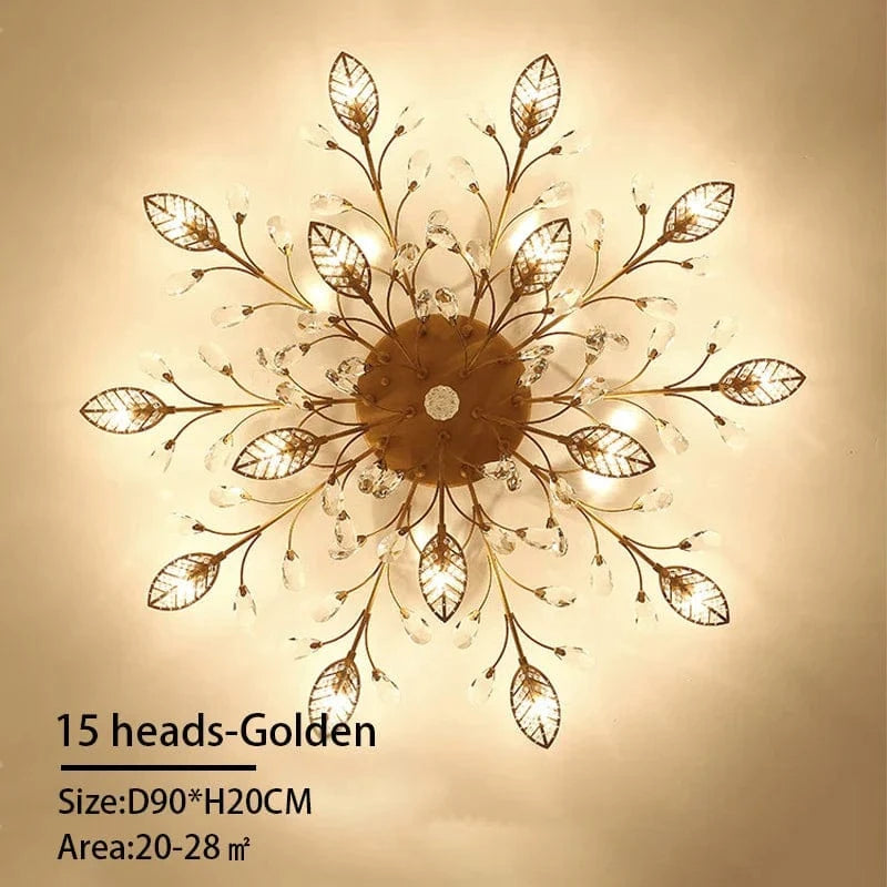  Lustre LED Cristal Moderne Nordique pour Salon Salle à Manger | Marco Lucetti 15 têtes-dorées / 3 couleurs