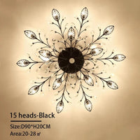  Lustre LED Cristal Moderne Nordique pour Salon Salle à Manger | Marco Lucetti 15 têtes-Noir / 3 couleurs