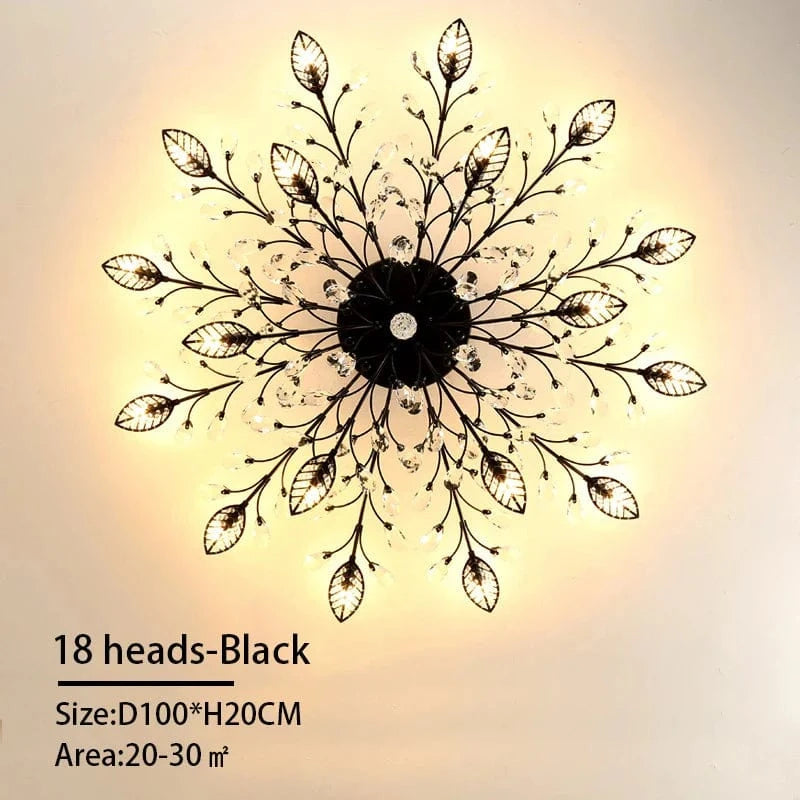  Lustre LED Cristal Moderne Nordique pour Salon Salle à Manger | Marco Lucetti 18 têtes-Noir / 3 couleurs
