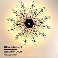  Lustre LED Cristal Moderne Nordique pour Salon Salle à Manger | Marco Lucetti 18 têtes-Noir / 3 couleurs