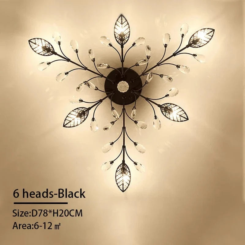  Lustre LED Cristal Moderne Nordique pour Salon Salle à Manger | Marco Lucetti 6 têtes-Noir / 3 couleurs