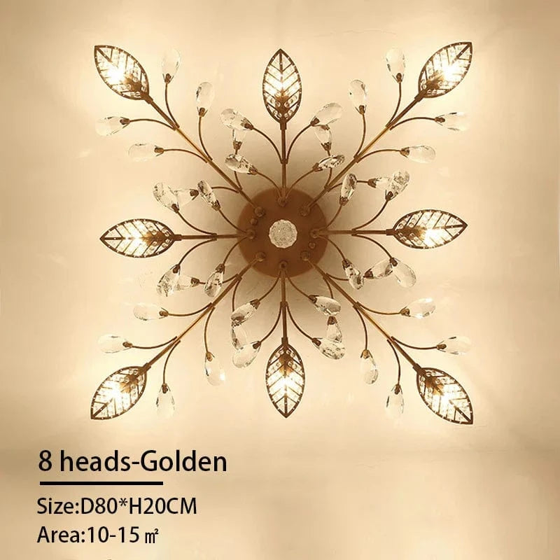  Lustre LED Cristal Moderne Nordique pour Salon Salle à Manger | Marco Lucetti 8 têtes-dorées / 3 couleurs