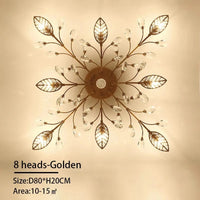  Lustre LED Cristal Moderne Nordique pour Salon Salle à Manger | Marco Lucetti 8 têtes-dorées / 3 couleurs