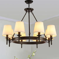 Lustre LED cuivre avec abat-jour en tissu - Style américain minimaliste | Marco Lucetti