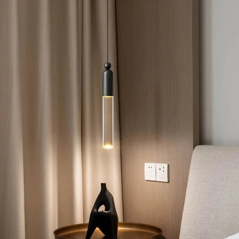 Lustre LED Cylindre Cuivre Acrylique Transparent | Marco Lucetti