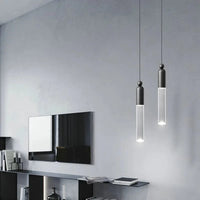 Lustre LED Cylindre Cuivre Acrylique Transparent | Marco Lucetti