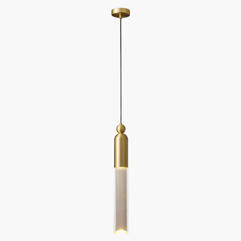 Lustre LED urbain en cuivre et acrylique transparent