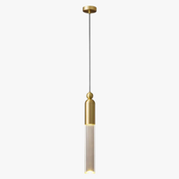 Lustre LED urbain en cuivre et acrylique transparent