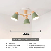 Lustre LED Nordique en Bois Massif