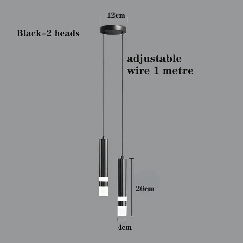 Lustre LED de Luxe Double Tête | Marco Lucetti Deux têtes noires / Blanc chaud