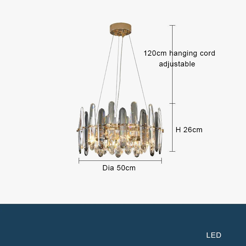 Lustre LED de Luxe en Cristal K9 et à Intensité Variable pour Décoration de Noël 2024