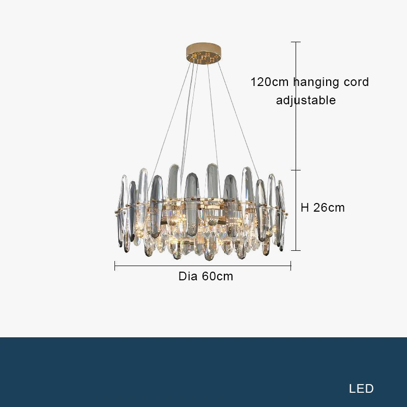Lustre LED de Luxe en Cristal K9 avec Intensité Variable - Édition Noël 2024