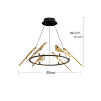 Lustre LED de luxe en forme d'oiseaux dorés Pie | Marco Lucetti