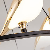 Lustre LED de luxe en forme d'oiseaux dorés Pie | Marco Lucetti