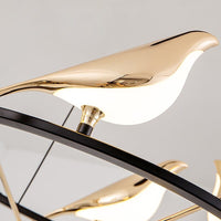 Lustre LED de luxe en forme d'oiseaux dorés Pie | Marco Lucetti
