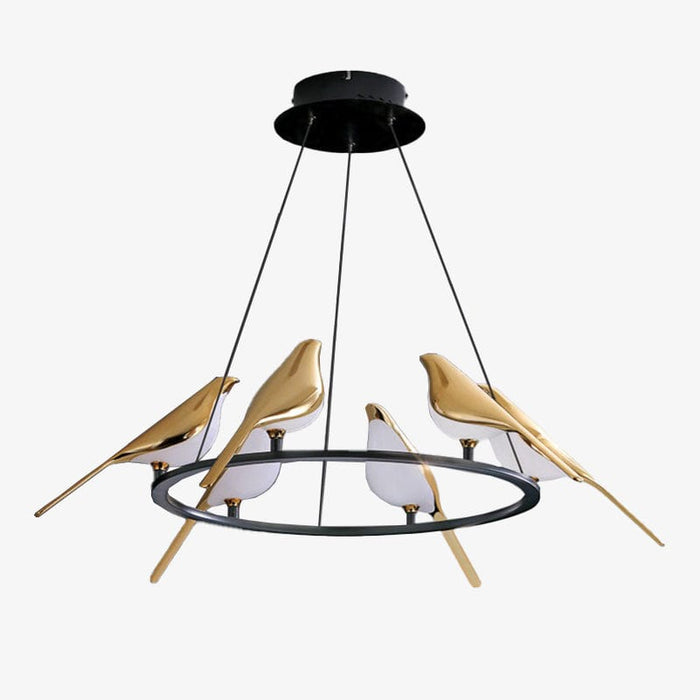 Lustre LED de luxe en forme d'oiseaux dorés Pie | Marco Lucetti