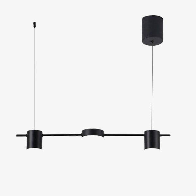Lustre LED de luxe en métal allongé | Marco Lucetti Noir - 3 lampes / Froide