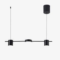 Lustre LED de luxe en métal allongé | Marco Lucetti Noir - 3 lampes / Froide