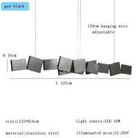 Lustre LED de Luxe. | Marco Lucetti Pistolet noir 125cm / Champagne or / Lumière chaude