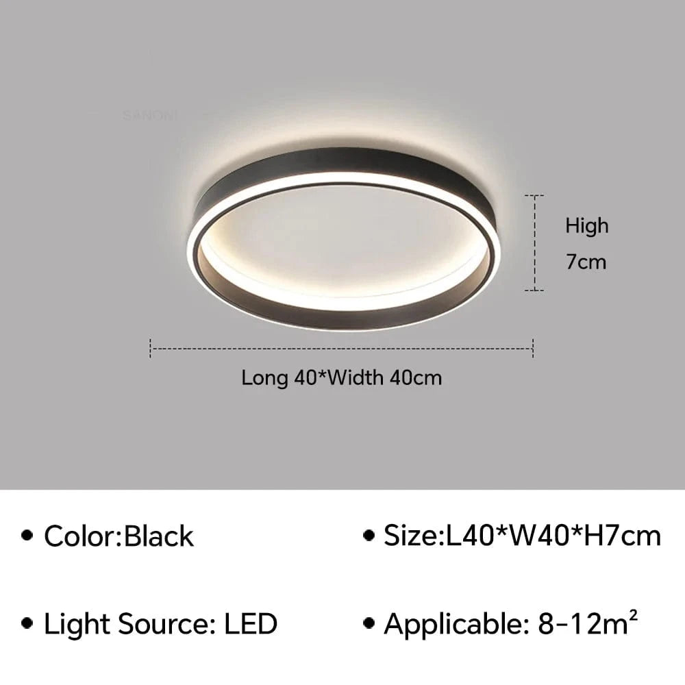 Lustre LED de Luxe Moderne pour la Maison | Marco Lucetti D40CM / Noir / Blanc froid