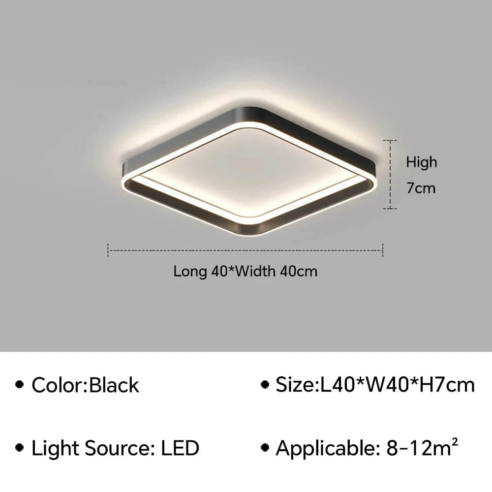 Lustre LED de Luxe Moderne pour la Maison | Marco Lucetti L40CM L40CM / Noir / Blanc froid