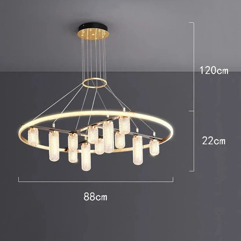 Lustre LED de Luxe Moderne pour un Éclairage Intérieur Exceptionnel | Marco Lucetti 12 têtes / Gradation à distance RC