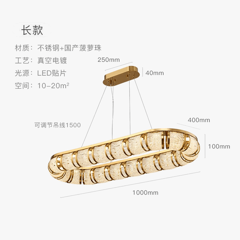 Lustre LED de Luxe Moderne pour Villa en Acier Inoxydable | Marco Lucetti