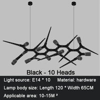 Lustre LED de Luxe Postmoderne pour Restaurants et Villas | Marco Lucetti L120cm(47in)10 ampoules / Intensité variable / Lumière blanche