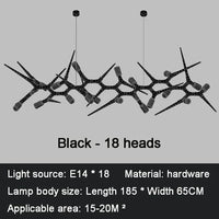 Lustre LED de Luxe Postmoderne pour Restaurants et Villas | Marco Lucetti L185cm(73in)18 ampoules / Intensité variable / Lumière blanche