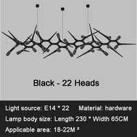 Lustre LED de Luxe Postmoderne pour Restaurants et Villas | Marco Lucetti L230cm(90in)22 ampoules / Non variable / Lumière chaude
