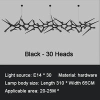 Lustre LED de Luxe Postmoderne pour Restaurants et Villas | Marco Lucetti L310cm(122in)30 ampoule / Intensité variable / Lumière blanche