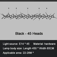 Lustre LED de Luxe Postmoderne pour Restaurants et Villas | Marco Lucetti L450cm(177in)45 ampoule / Intensité variable / Lumière blanche