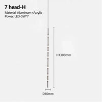 Lustre LED de Style Nordique Noir | Marco Lucetti 7 tête-H / Lumière neutre 4000K