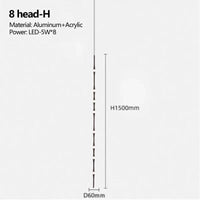 Lustre LED de Style Nordique Noir | Marco Lucetti 8 têtes-H / Blanc froid 6000K