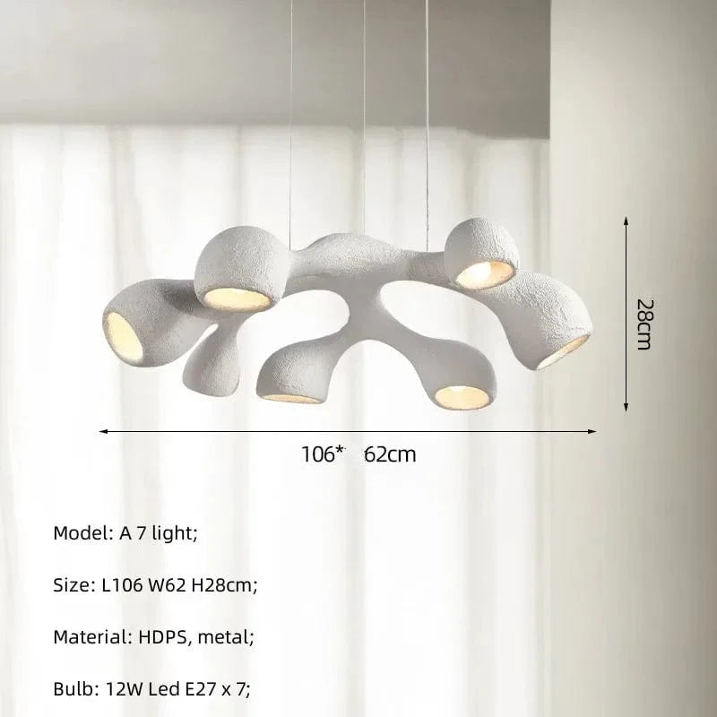Lustre LED de style Wabi-Sabi japonais pour villa clubhouse duplex | Marco Lucetti Ae lumière 7 / Lumière chaude 3000K