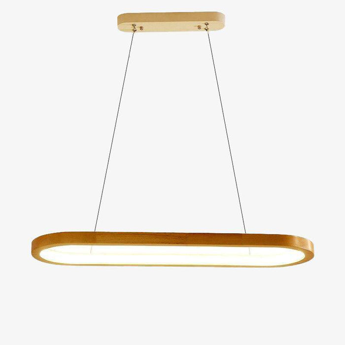 Lustre LED design avec anneau en bois LightWood | Marco Lucetti 70cm / 33W / Naturelle