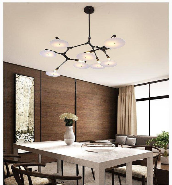 Lustre LED Design Branches Dorées ou Noires & Cercles | Marco Lucetti