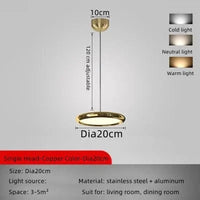 Lustre LED design en aluminium plaqué circulaire. | Marco Lucetti Cuivre -20cm / Lumière chaude