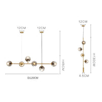 Lustre LED Design en métal avec boules en verre rétro | Marco Lucetti