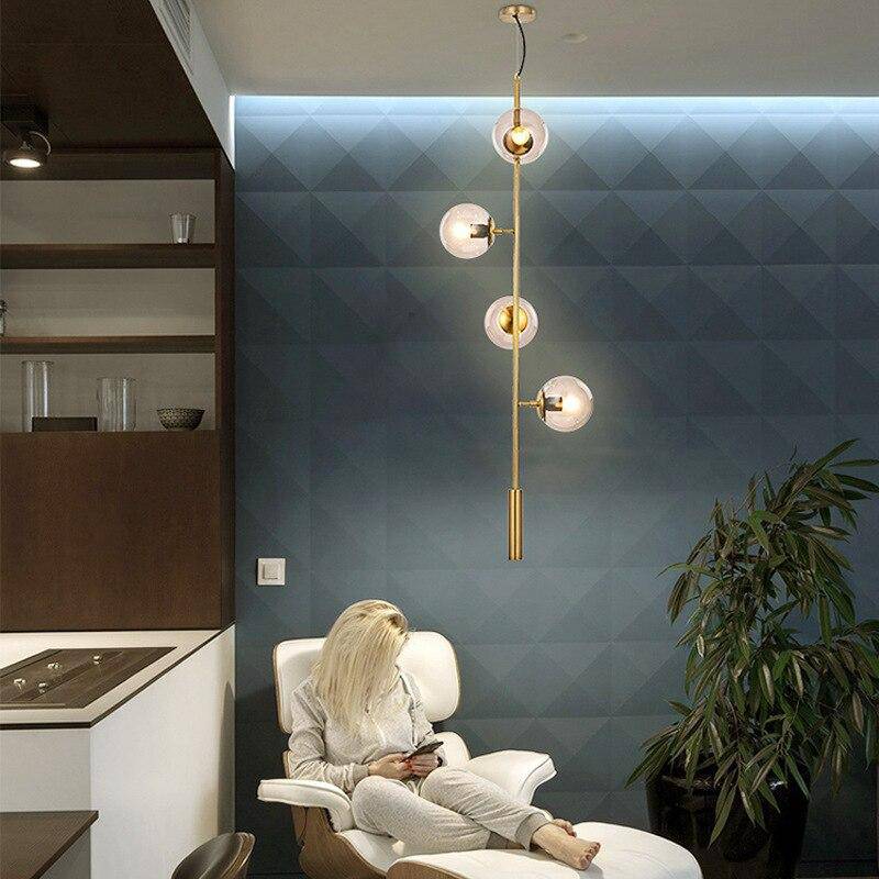 Lustre LED Design en métal avec boules en verre rétro | Marco Lucetti