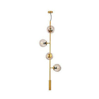 Lustre LED Design en métal avec boules en verre rétro | Marco Lucetti B / Ambré