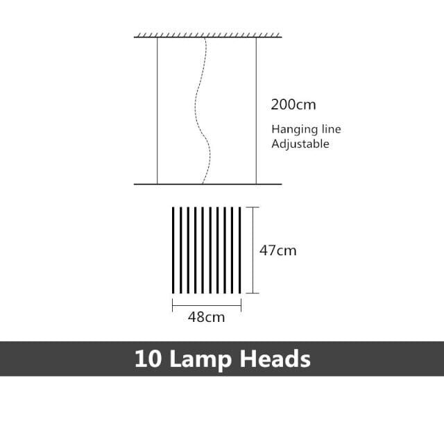 Lustre LED design Lucian - Baguettes métalliques ajustables | Marco Lucetti