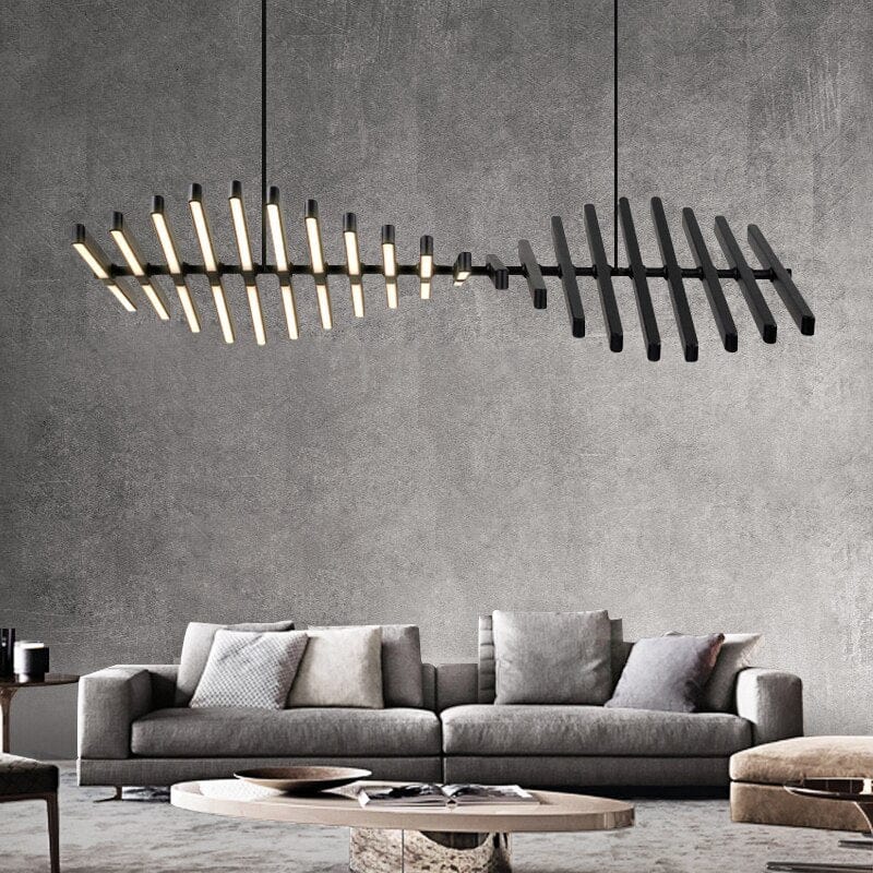 Lustre LED design Lucian - Baguettes métalliques ajustables | Marco Lucetti